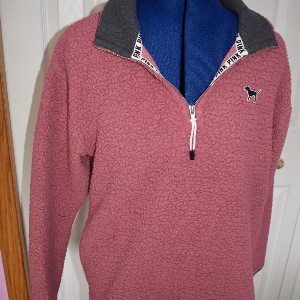 PINK Sherpa Crew Neck